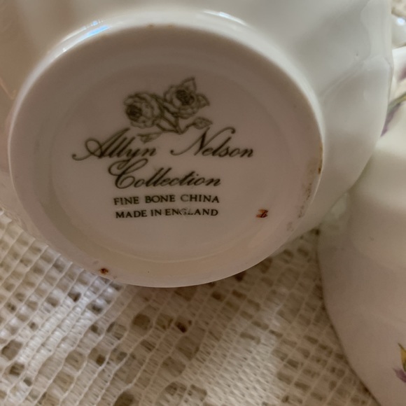 VINTAGE ALLYN NELSON COLLECTION FINE BONE CHINA-ENGLAND CREAMER/OPEN SUGAR 2pcs - Picture 5 of 9